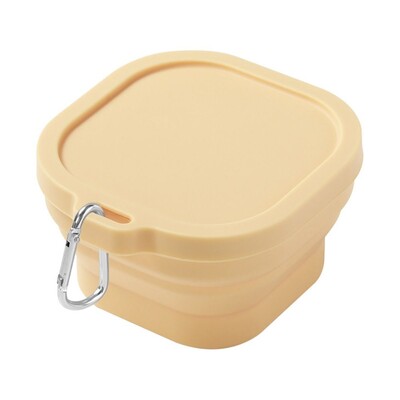 Liela ietilpība 400 ml salokāma pusdienu kārba, silikons ar vāku, kempinga bļodas, neslīdošs dibens, noslēdzams pārtikas uzglabāšanas trauks ārā