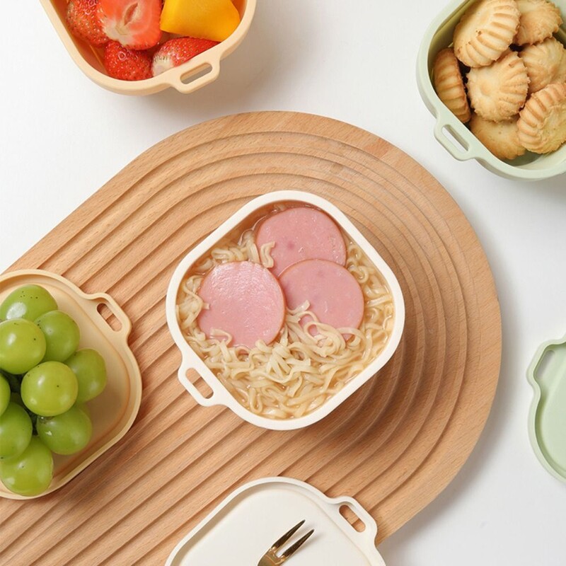 Liela ietilpība 400 ml salokāma pusdienu kārba, silikons ar vāku, kempinga bļodas, neslīdošs dibens, noslēdzams pārtikas uzglabāšanas trauks ārā