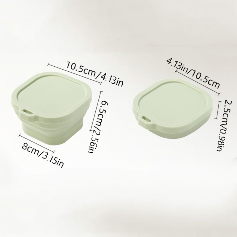 Liela ietilpība 400 ml salokāma pusdienu kārba, silikons ar vāku, kempinga bļodas, neslīdošs dibens, noslēdzams pārtikas uzglabāšanas trauks ārā