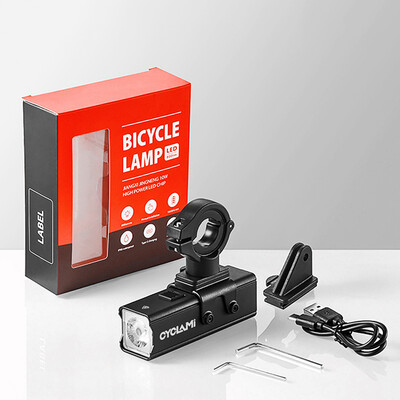 CYCLAMI velosipēda lukturis 1200LM T6 LED uzlādējams komplekts šosejas MTB velosipēda priekšējais aizmugurējais priekšējo lukturu lukturis lukturītis riteņbraukšanas lukturu grupa