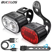 BUCKLOS velosipēda lukturu komplekts priekšējie un aizmugurējie lukturi Led velosipēda lampa USB uzlādējams velosipēda lukturis šosejas MTB velo laternai
