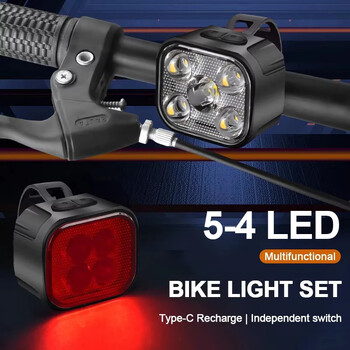 BUCKLOS Bike Light Комплект предни и задни светлини Led велосипедна лампа USB акумулаторна фенерче за колоездене за шосеен MTB велосипеден фенер