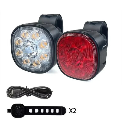 BUCKLOS velosipēda lukturu komplekts priekšējie un aizmugurējie lukturi Led velosipēda lampa USB uzlādējams velosipēda lukturis šosejas MTB velo laternai