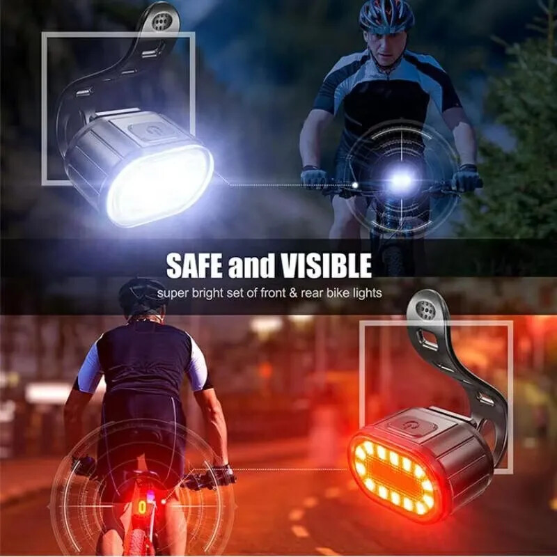 BUCKLOS velosipēda lukturu komplekts priekšējie un aizmugurējie lukturi Led velosipēda lampa USB uzlādējams velosipēda lukturis šosejas MTB velo laternai