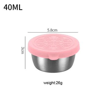 1 kom posuda za preljev za salatu sa čašom od nehrđajućeg čelika za višekratnu upotrebu od 1,35 oz/40 ml i nepropusnim silikonskim poklopcima za kutiju za ručak i piknik