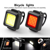 Velosipēda priekšējais aizmugurējais lukturis Mini LED uzlādējams COB velosipēda priekšējais lukturis, ūdensnecaurlaidīgs, viegli uzstādāmi riteņbraukšanas piederumi