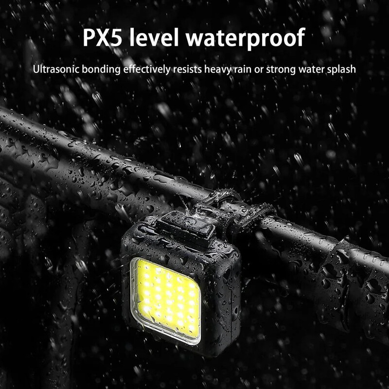Velosipēda priekšējais aizmugurējais lukturis Mini LED uzlādējams COB velosipēda priekšējais lukturis, ūdensnecaurlaidīgs, viegli uzstādāmi riteņbraukšanas piederumi