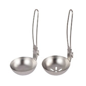 Āra salokāma karote nerūsējošā tērauda zupas kauss Rievota karote ar saliekamu rokturi Karstā katla zupas karote kempinga pārgājieniem