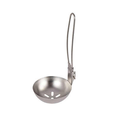 Āra salokāma karote nerūsējošā tērauda zupas kauss Rievota karote ar saliekamu rokturi Karstā katla zupas karote kempinga pārgājieniem