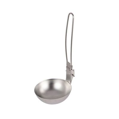 Āra salokāma karote nerūsējošā tērauda zupas kauss Rievota karote ar saliekamu rokturi Karstā katla zupas karote kempinga pārgājieniem