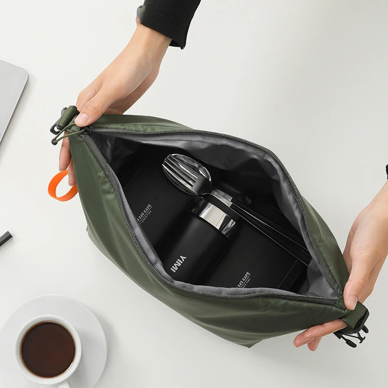 1PC Kampiranje Izolirani paket za ručak Izolirana bento vrećica Kutija za ručak od aluminijske folije Vreća za led Prijenosna ručna torba za večeru za piknik za pohranu hrane