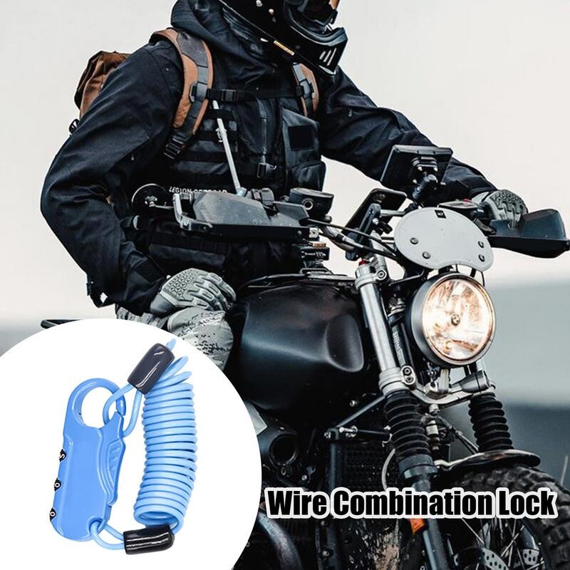 Elektrinio motociklo balnelio užraktas, apsaugantis nuo vagystės, saugos kabelio užraktas slaptažodžiu užrakto dizainas, saugos užraktas, skirtas elektriniams motociklams mopedams
