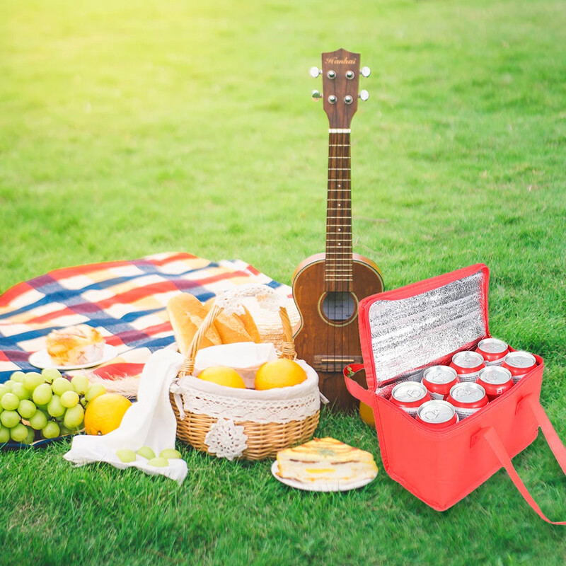 Izolēta termiskā dzesētāja soma Ūdensizturīga pārnēsājama liela pusdienu pārtikas un dzērienu izolācijas soma Piknika ledus kempinga izolēta soma