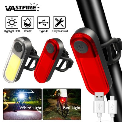 Lampă spate pentru bicicletă, lumină albă+roșie, fară spate pentru echitație, LED tip C, reîncărcabilă prin usb, pentru bicicletă de munte, fară pentru ciclism