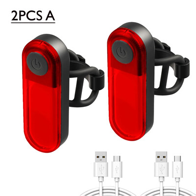 Velosipēda aizmugurējais lukturis balts+sarkans ūdensnecaurlaidīgs aizmugurējais lukturis Led Type-C Usb uzlādējams kalnu velosipēda velosipēda lukturis Aizmugurējais lukturis