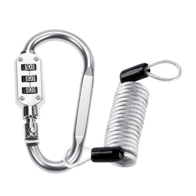 Y1UB aliuminio lydinio užrakto karabinas, atstatomas 3 skaitmenų kombinuotas slaptažodžio kodo užraktas, skirtas lagamino bagažo užraktui