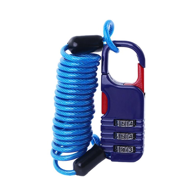 Patvarus mini kabelinis užraktas, apsaugantis nuo vagystės, 3 skaitmenų kombinuotas slaptažodis Apsaugos užraktas Laidinis užraktas Šalmas užraktas dviračio užraktas