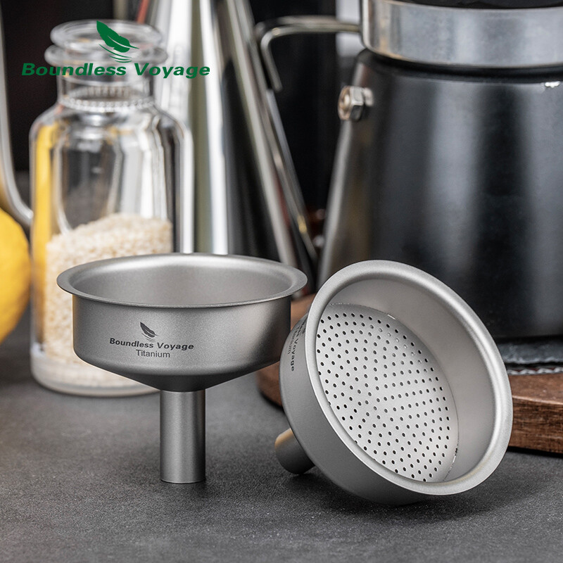 Boundless Voyage Pâlnie din titan Accesorii pentru balon de șold Pâlnie de bucătărie pentru transferul lichidelor și umplerea sticlelor și recipientului