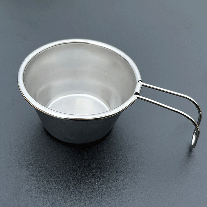 40 ml Camping Sierra Cup ar rokturi nerūsējošā tērauda Mini Sierra Cup Sierra kafijas tase āra kempinga pārgājieniem ar mugursomu