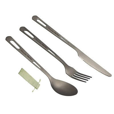 Prijenosni setovi posuđa za jelo na otvorenom Ultralagani putni nož Vilica Žlica Štapić za jelo Titanijsko posuđe Set pribora za jelo Kampiranje
