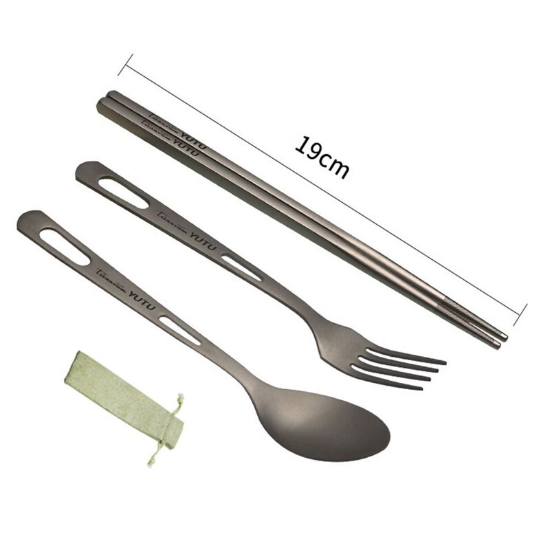 Prijenosni setovi posuđa za jelo na otvorenom Ultralagani putni nož Vilica Žlica Štapić za jelo Titanijsko posuđe Set pribora za jelo Kampiranje