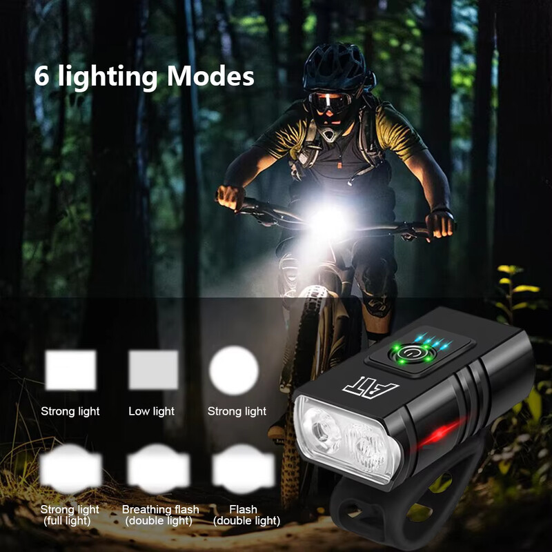 2 T6 LED prednje svjetlo za bicikl tip-C punjivo prednje svjetlo za bicikl MTB prednje svjetlo za cestovni bicikl za noćnu vožnju Sigurnost bicikla