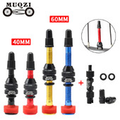 MUQZI 2PCS 40/60MM Biciklistički ventil bez zračnice F/V Presta MTB cestovni bicikl ventil za gume CNC bradavice od legure Mjedena jezgra ventila Dodatna oprema