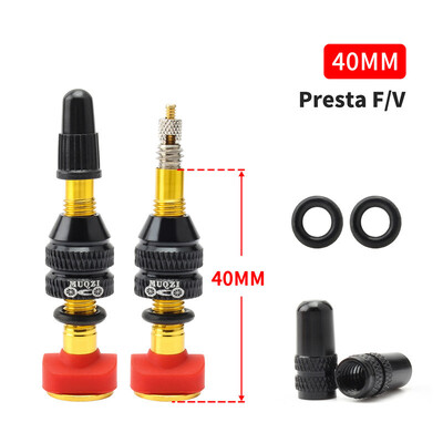 MUQZI 2PCS 40/60MM Biciklistički ventil bez zračnice F/V Presta MTB cestovni bicikl ventil za gume CNC bradavice od legure Mjedena jezgra ventila Dodatna oprema