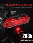 Vodootporno LED svjetlo za bicikl USB punjivo sigurnosno svjetlo upozorenja za stražnji dio bicikla Svjetlo za bicikl Dodaci za bicikl