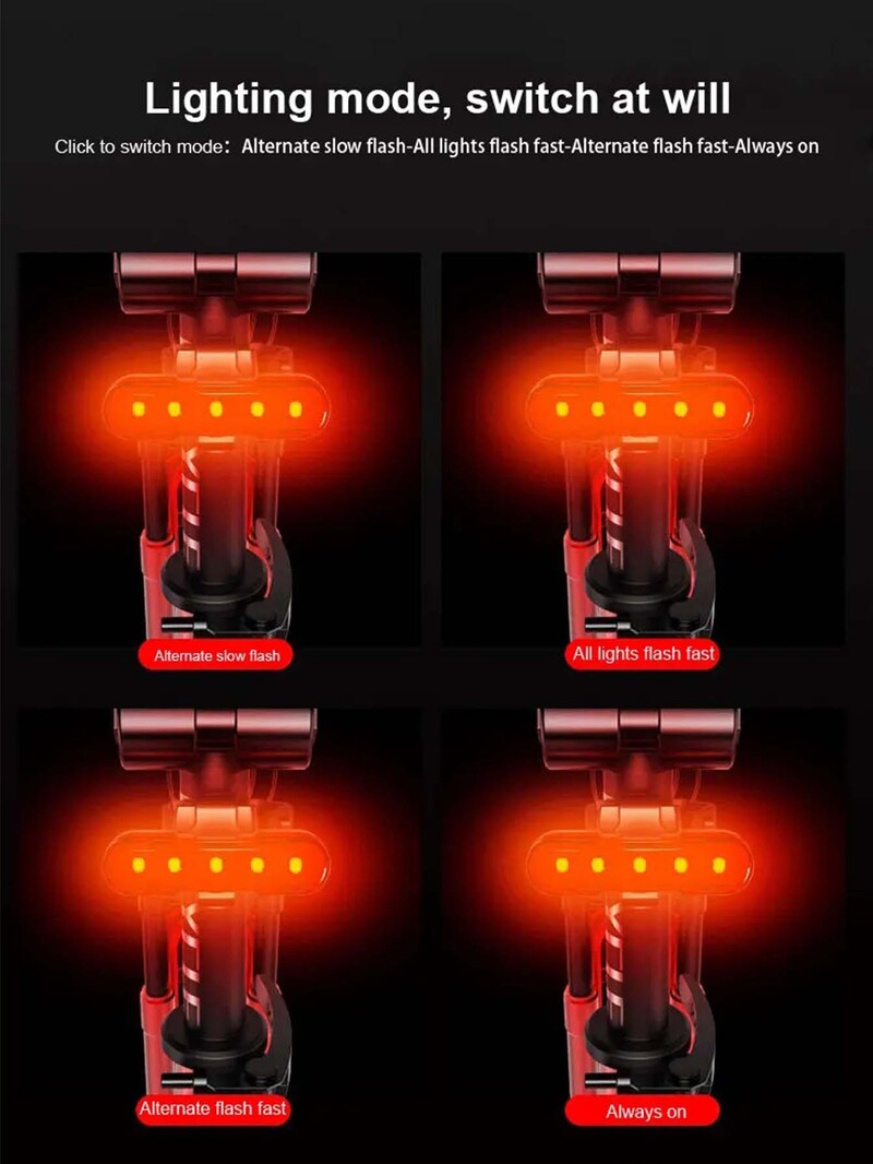 Vodootporno LED svjetlo za bicikl USB punjivo sigurnosno svjetlo upozorenja za stražnji dio bicikla Svjetlo za bicikl Dodaci za bicikl