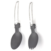 Alumīnija saliekamās karotes un Spork salokāmu kempinga piederumu komplekts kempinga pārgājieniem