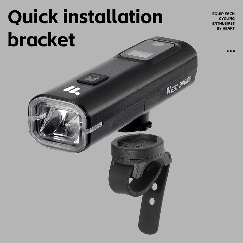 WEST BIKING Bike Intelligent Light Sensing Priekšējie lukturi Baterijas indikators Priekšējais lukturis MTB šosejas velosipēda uzlādējams LED lukturītis