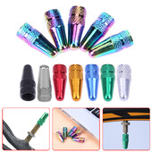 5gab velosipēda riepas vārsta vāciņš alumīnija augstspiediena vāciņi vārstiem Presta velosipēda riepu cepure MTB velosipēda piederumi varavīksnes krāsa