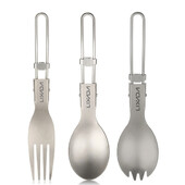 Lixada titāna saliekamā karote Spork āra galda piederumi āra kempinga virtuves trauki Viegli salokāmi galda piederumi kempinga piknikam