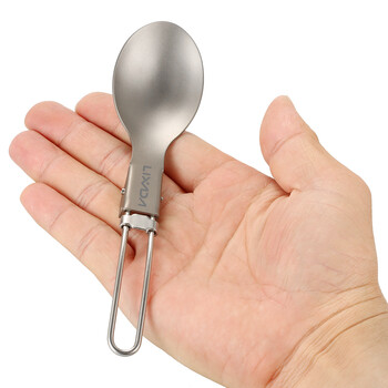 Πτυσσόμενο κουτάλι Lixada Titanium Spork Outdoor σερβίτσιο Μαγειρικά σκεύη υπαίθριου κάμπινγκ Ελαφριά διπλωμένα μαχαιροπήρουνα για πικνίκ κατασκήνωσης