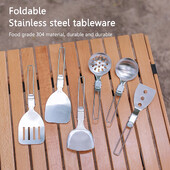 Āra kempinga galda piederumi saliekams karotes zupas kauss nerūsējošais tērauds, nodilumizturīgs pārnēsājams ēdiena gatavošanas karotes trauks karotes rīks