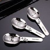 WORTHBUY āra pārnēsājama saliekamā karote 304 nerūsējošā tērauda zupas karote, piknika divkārša saldējuma kafijas karote virtuves galda piederumi