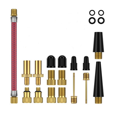 Κιτ φουσκώματος ελαστικών ποδηλάτου Προσαρμογέας βαλβίδας ποδηλάτου Κάλυμμα βαλβίδας φουσκώματος σωλήνας γαλλικού αμερικανικού ακροφυσίου μετατροπής αξεσουάρ ποδηλάτου