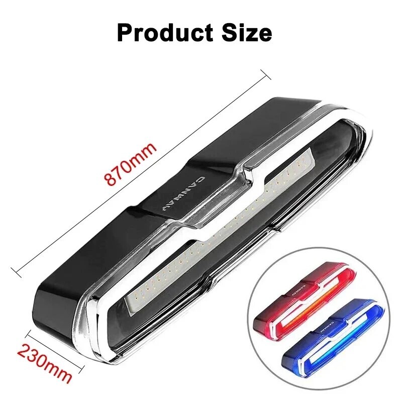 Velosipēda aizmugurējais lukturis ūdensizturīgs LED USB uzlādējams aizmugurējais lukturis velosipēda zibspuldzes drošība kalnu velosipēda aizmugurējais lukturis sarkans zils balts