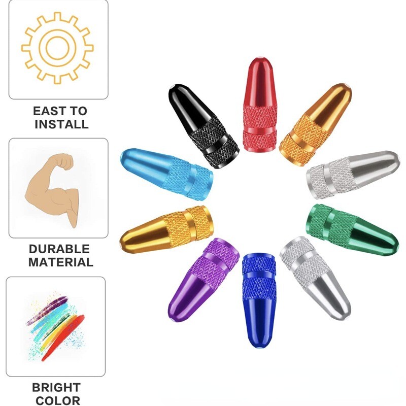 4/8 gab Alumīnija sakausējuma velosipēda riepas Perst vārsta vāciņš MTB šosejas velosipēda pārklājums aizsargs ceļa MTB riepas putekļu necaurlaidīgs velosipēda Presta vārsts