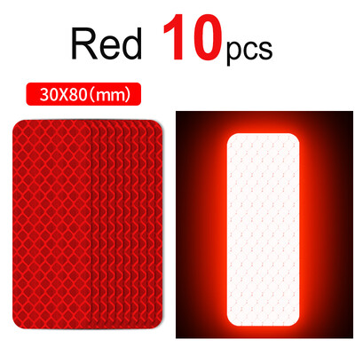 10–60 gab. Velosipēda atstarojošas uzlīmes Drošas 30x80 mm brīdinājuma josla automašīnas motocikla nakts drošības zīme velosipēda loka rāmja atstarotājs