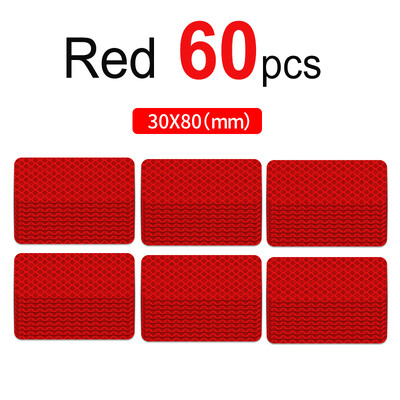 10–60 gab. Velosipēda atstarojošas uzlīmes Drošas 30x80 mm brīdinājuma josla automašīnas motocikla nakts drošības zīme velosipēda loka rāmja atstarotājs