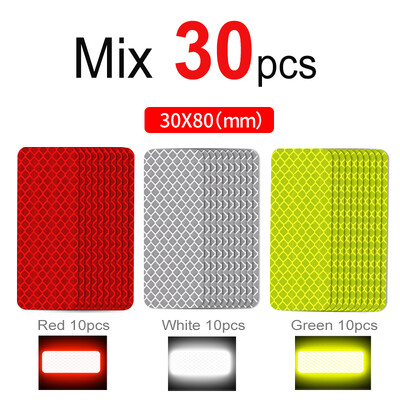 10–60 gab. Velosipēda atstarojošas uzlīmes Drošas 30x80 mm brīdinājuma josla automašīnas motocikla nakts drošības zīme velosipēda loka rāmja atstarotājs