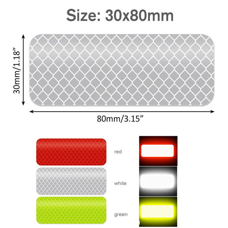 10–60 gab. Velosipēda atstarojošas uzlīmes Drošas 30x80 mm brīdinājuma josla automašīnas motocikla nakts drošības zīme velosipēda loka rāmja atstarotājs
