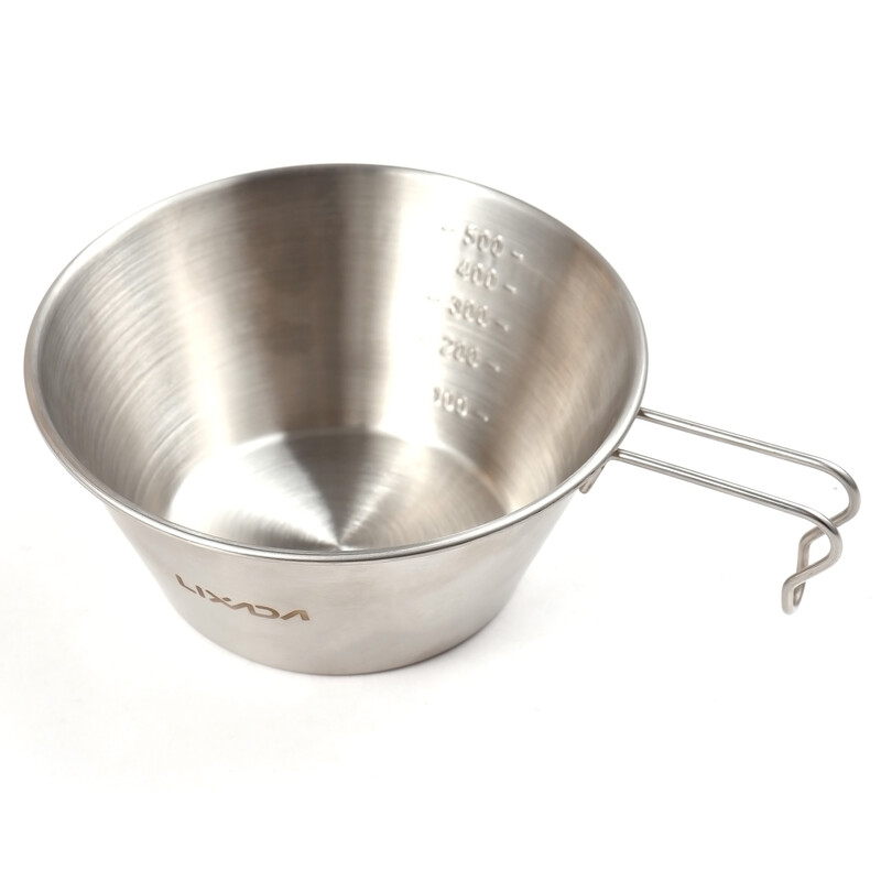500ml Camping Sierra Cup nerūsējošā tērauda mērtrauks āra kempingam mugursoma pārgājieniem 1gab / 2gab