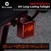 WEST BIKING Augstas redzamības DIY aizmugurējais velosipēda lukturis ar 1100 mAh ilgstošu bremžu aizmugurējo lukturu komandas riteņbraukšanas drošības piederumiem