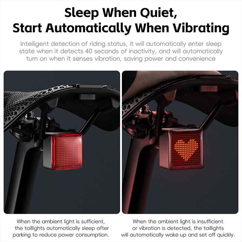 WEST BIKING Augstas redzamības DIY aizmugurējais velosipēda lukturis ar 1100 mAh ilgstošu bremžu aizmugurējo lukturu komandas riteņbraukšanas drošības piederumiem