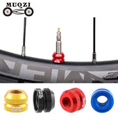 MUQZI 2Pcs Biciklistička guma bez zračnice Presta Matica ventila MTB Obruč cestovnog bicikla Aluminijski ultralaki poklopac ventila Dijelovi za popravak bicikla