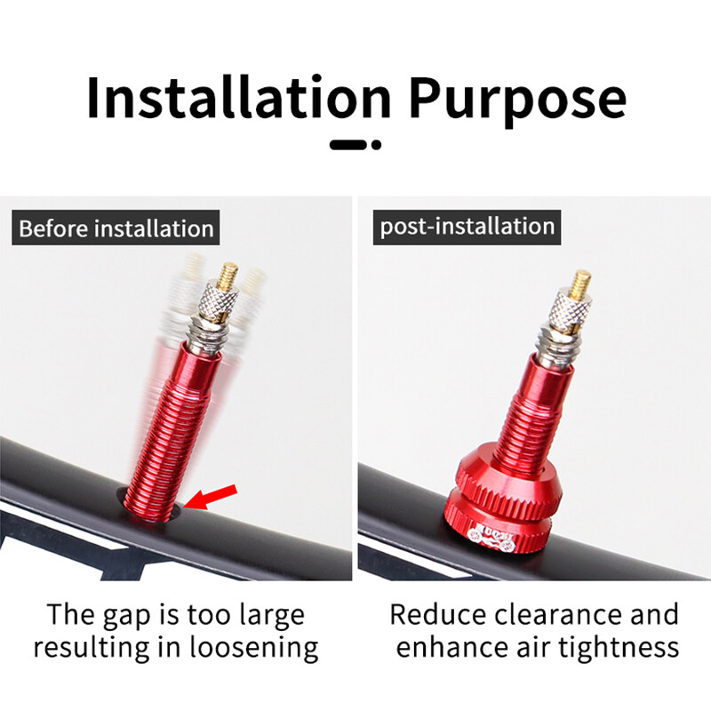 MUQZI 2Pcs Biciklistička guma bez zračnice Presta Matica ventila MTB Obruč cestovnog bicikla Aluminijski ultralaki poklopac ventila Dijelovi za popravak bicikla