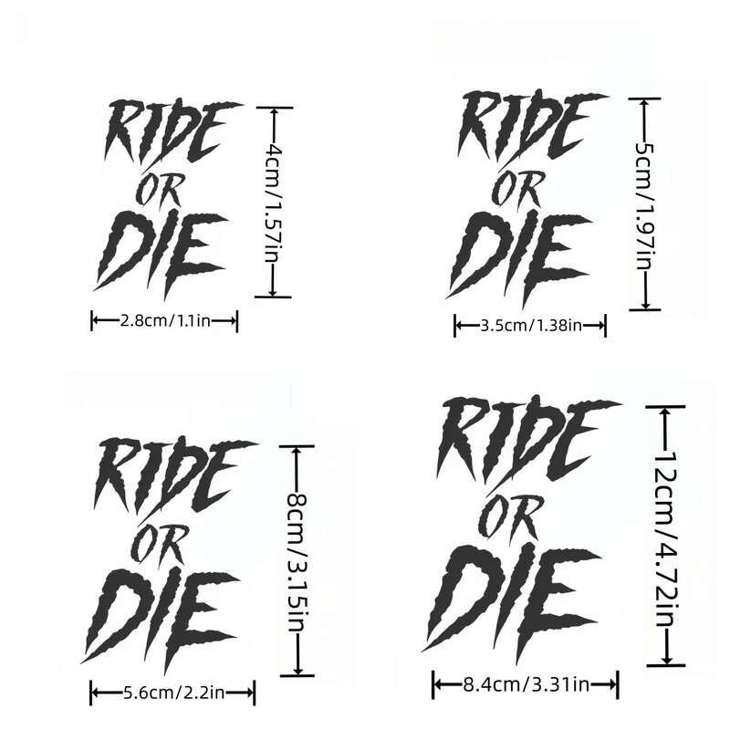 1PC Ride or Die Naljepnice okvira bicikla Gornja cijev bicikla Vilice Kacige Vinilne naljepnice Vodootporne za MTB bicikle Dodaci za motocikle